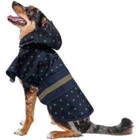 Fashion Pet Polka Dot Dog Raincoat Navy (Option: Xlarge)